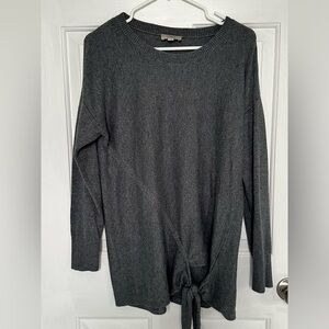 Long tunic sweater with side tie